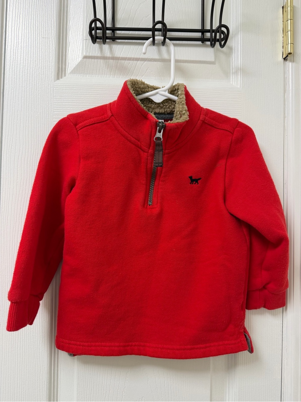 Carter's Red Fleece Sherpa Half-Zip Pullover